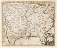 United States, South, Southeast, Texas, Midwest and Plains Map By John Senex