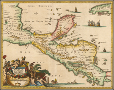 Mexico and Central America Map By John Ogilby