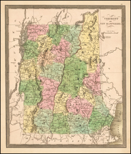 New Hampshire and Vermont Map By Jeremiah Greenleaf