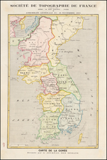 Korea Map By Societe de Topographie de France