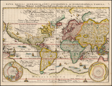 World and World Map By Matthaus Merian