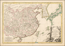 China, Japan and Korea Map By Jean Lattré