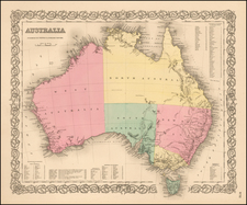 Australia Map By Joseph Hutchins Colton