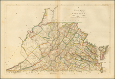 West Virginia and Virginia Map By Mathew Carey