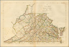 A Correct Map of Virginia By Mathew Carey