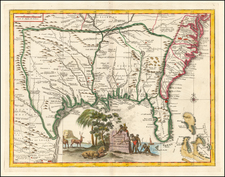 Florida, South, Southeast and Texas Map By Giambattista Albrizzi