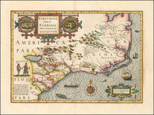 Mid-Atlantic, Southeast, Virginia and South Carolina Map By Jodocus Hondius