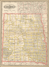 North Dakota and Canada Map By George F. Cram