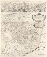 Switzerland, France and Italy Map By Melchior Tavernier