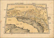 Austria, Hungary, Balkans and Italy Map By Martin Waldseemüller