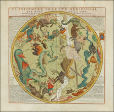 Celestial Maps Map By Nicolas de Fer / Louis Charles Desnos