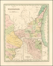 Midwest, Wisconsin, Plains and Iowa Map By Thomas Gamaliel Bradford