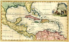 South, Southeast, Caribbean and Central America Map By Thomas Kitchin