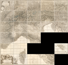 Switzerland, Italy and Northern Italy Map By Louis Albert Guislan Bacler Dalbe