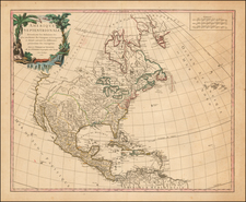 North America Map By Gilles Robert de Vaugondy