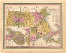 New England Map By Samuel Augustus Mitchell