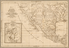 South, Texas, Plains, Southwest, Rocky Mountains, Mexico, Baja California and California Map By Juan Corradi