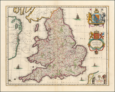 England Map By Willem Janszoon Blaeu