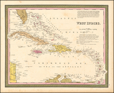 Caribbean Map By Samuel Augustus Mitchell