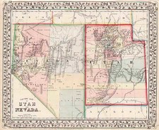 Southwest and California Map By Samuel Augustus Mitchell Jr.