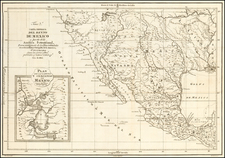 South, Texas, Plains, Southwest, Rocky Mountains, Mexico, Baja California and California Map By Juan Corradi