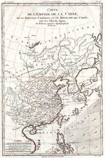 China and Korea Map By Rigobert Bonne