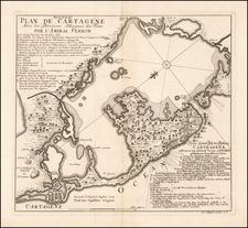 South America and Colombia Map By Johann Andreas Pfeffel