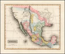 Texas, Southwest, Rocky Mountains, Mexico and California Map By Fielding Lucas Jr.