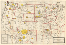 Texas, Midwest, Plains, Southwest, Rocky Mountains and California Map By U.S. Geological Survey