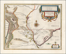 Argentina and Paraguay & Bolivia Map By Willem Janszoon Blaeu