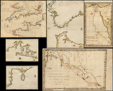 (Middle East -- Female Mapmaker)  (Six Manuscript Maps Showing A Journey From Britain to Aleppo, Basra, Gaza and Egypt)