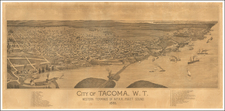 City of Tacoma, W.T. Western Terminus of the N.P.R.R. Puget Sound 1885 By Anonymous