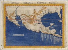 South, Southeast, Texas, Southwest, Rocky Mountains, Mexico and Baja California Map By Girolamo Ruscelli