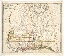 Alabama and Mississippi Map By Mathew Carey