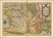 France Map By Abraham Ortelius