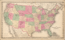 United States and Wyoming Map By Joseph Hutchins Colton