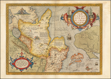 Pacific Northwest, Alaska, China, Japan, Russia in Asia and California Map By Abraham Ortelius