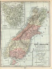 Australia & Oceania and New Zealand Map By George F. Cram