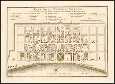 Louisiana and New Orleans Map By Jacques Nicolas Bellin