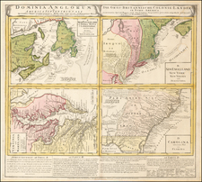 Dominia Anglorum in America Septentrionali Specialibus Mappis Londini primum a Mollio… [4 maps--New England; Chesapeake, Georgia, Carolinas & Florida; and Nova Scotia…]