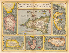 Malta, Sardinia, Sicily and Greece Map By Abraham Ortelius