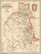 [Bukovina]  Harta Etnografica a Bucovinei Intocmita Pe TEmeiul Recenzamantului Oficial Din 1910 De I. Nistor