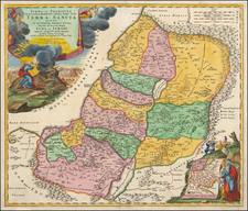 Holy Land Map By Johann Baptist Homann