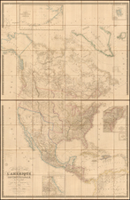 Texas and North America Map By Adrien-Hubert Brué