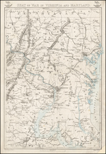 Maryland, Virginia and Civil War Map By Edward Weller / Weekly Dispatch