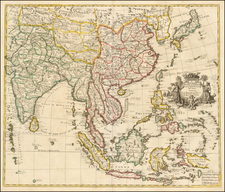 China, Japan, India and Southeast Asia Map By John Senex