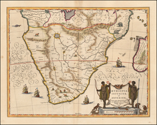 South Africa and African Islands, including Madagascar Map By Willem Janszoon Blaeu