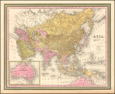 Asia, Australia & Oceania and Australia Map By Samuel Augustus Mitchell