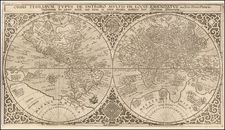 World and World Map By Petrus Plancius / Baptista Van Deutecum 