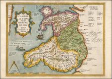 Wales Map By Abraham Ortelius